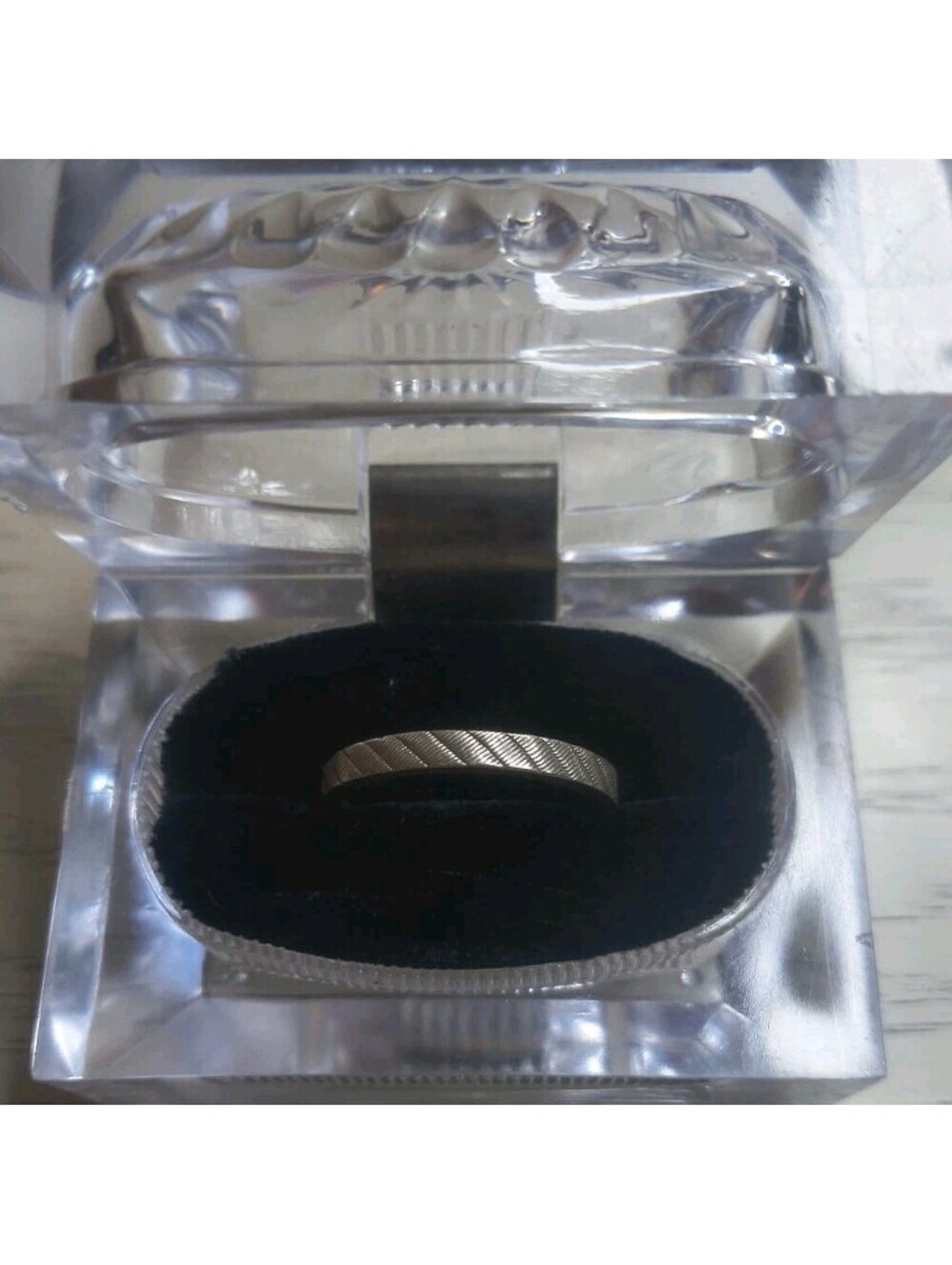 Judith Ripka Sterling Silver Matte Cable Ribbed Etched Stack Band Ring 925 Sz 11